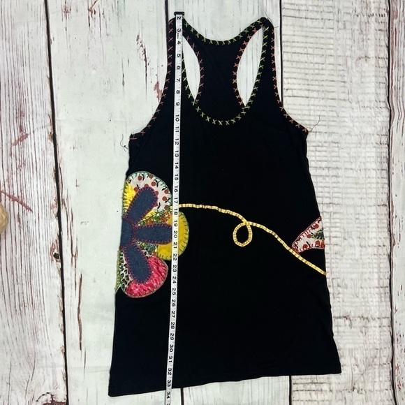 appliqued Tanktop Tunic Dress reversible in size medium 90s Y2k Vintage - Picture 8 of 16